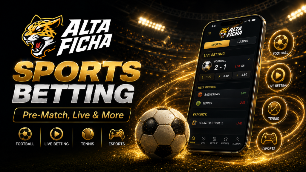 Altaficha sports betting with football, live betting, tennis and esports