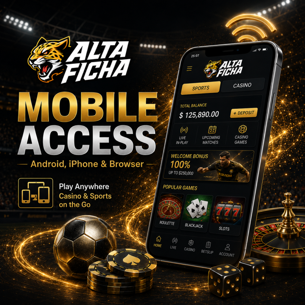 Altaficha mobile access through Android, iPhone, PWA and web browser